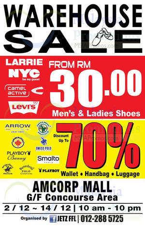 Featured image for (EXPIRED) Branded Warehouse Sale @ Amcorp Mall 2 – 14 Dec 2014