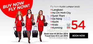 Featured image for (EXPIRED) Air Asia From RM39 (all-in) Promo Fares 22 Dec 2014 – 4 Jan 2015