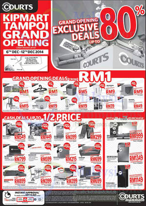 Featured image for (EXPIRED) Courts Kipmart Tampoi Grand Opening Promo Offers 6 – 12 Dec 2014