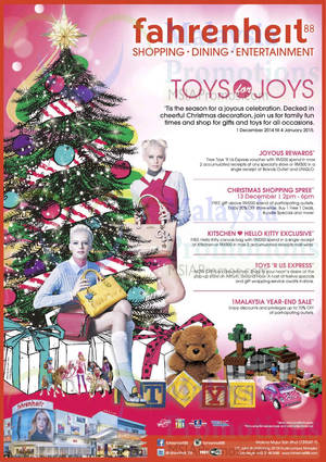 Featured image for (EXPIRED) Fahreinheit 88 Toys for Joys Christmas Promotions & Activities 1 Dec 2014 – 4 Jan 2015