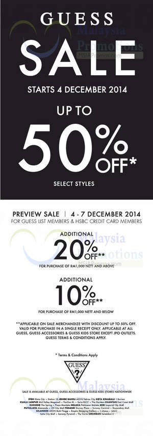 Featured image for (EXPIRED) Guess Sale From 4 Dec 2014