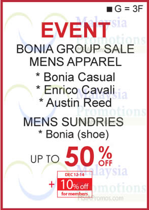 Featured image for Bonia Group Sale @ Isetan Gardens 12 – 14 Dec 2014