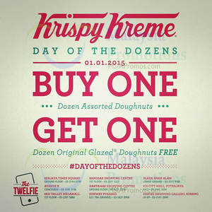 Featured image for Krispy Kreme Buy One FREE One 1-Day Promo 1 Jan 2015