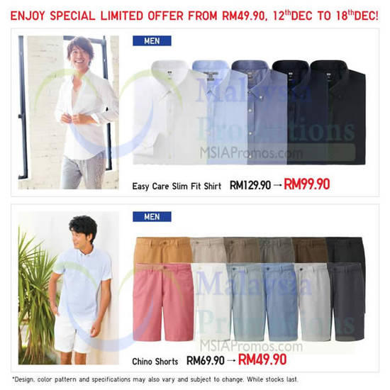 Men Easy Care Slim Fit Shirt, Chino Shorts