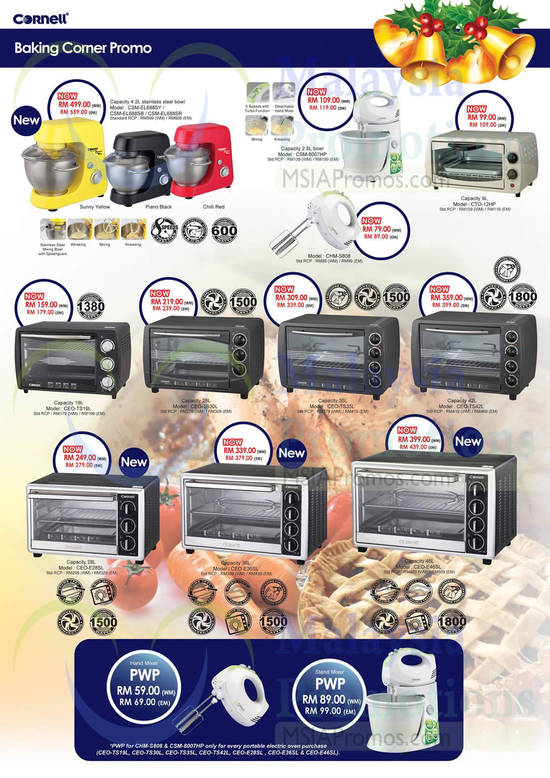 Mixers, Toaster Ovens, Electric Ovens