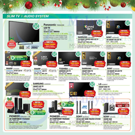 TVs, Audio Systems, Pioneer, Sony, LG, Samsung, Toshiba