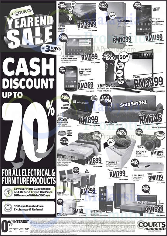 (Till 15 Dec) Electronics, Furniture, Notebooks, TVs, Mattresses, Samsung Galaxy, LG, Silentnight, Acer, Sony