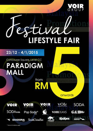 Featured image for (EXPIRED) Voir Group Lifestyle Fair @ Paradigm Mall 23 Dec 2014 – 4 Jan 2015