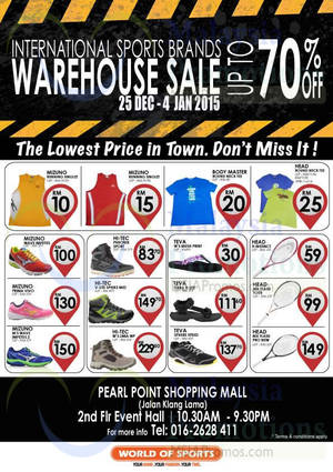 Featured image for (EXPIRED) World Of Sports Warehouse Sale @ Pearl Point 25 Dec 2014 – 4 Jan 2015