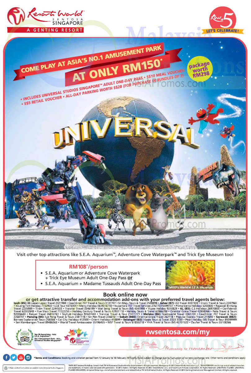 Featured image for Universal Studios S$56 (~RM150) 1-Day Pass Promo 12 Jan - 18 Feb 2015