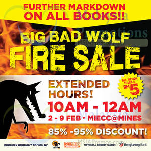 Featured image for (EXPIRED) Big Bad Wolf Books SALE @ MIECC Mines 2 – 9 Feb 2015