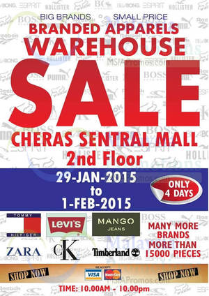 Featured image for (EXPIRED) Big Brand Fashion Branded Apparel Warehouse Sale @ Hotel Sri Petaling 29 Jan – 1 Feb 2015