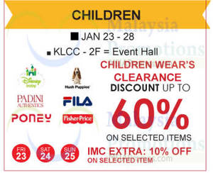 Featured image for Isetan Children’s Wear Clearance @ KLCC 23 – 28 Jan 2015