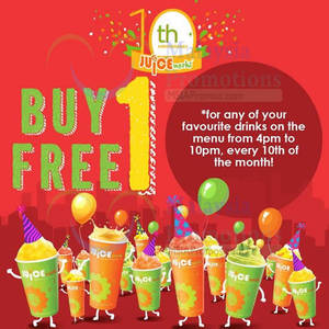 Featured image for Juice Works Buy 1 FREE 1 6hr (4pm to 10pm) Promo 10 Dec 2015