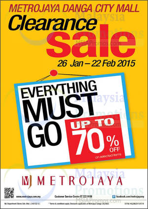 Featured image for (EXPIRED) Metrojaya Danga City Mall Clearance Sale 26 Jan – 22 Feb 2015