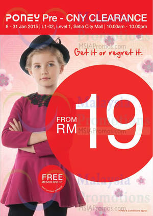 Featured image for (EXPIRED) Poney Pre CNY Clearance @ Setia City Mall 8 – 31 Jan 2015