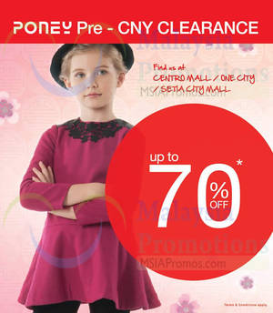 Featured image for (EXPIRED) Poney Pre-CNY Warehouse Clearance @ One City 24 Jan – 15 Feb 2015