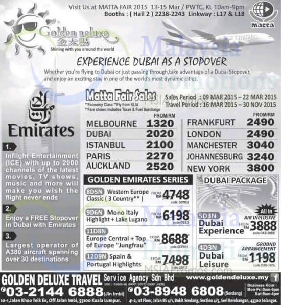 10 Feb Golden Deluxe Travel Tour Packages