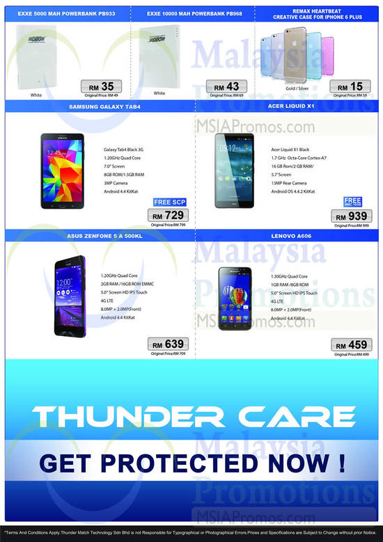 20 Mar Thunder Match Technology Powerbanks, Mobile Phones, Exxe 5000, 10000, Remax Heartbeat, Samsung, Acer, Asus, Lenovo