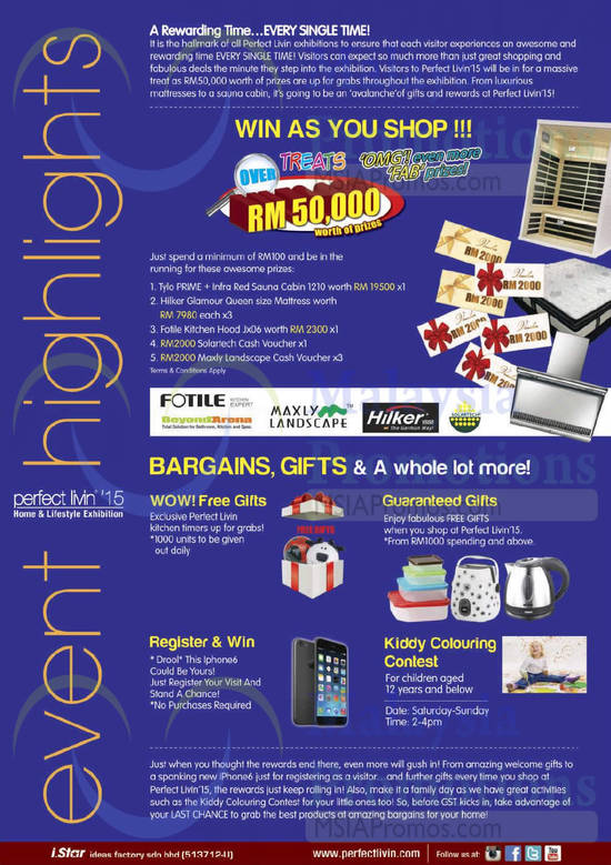 5 Mar Free Gifts, Register n Win, Guaranteed Gifts, Kiddy Colouring Contest