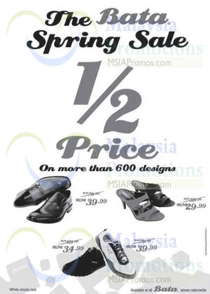 Featured image for (EXPIRED) Bata 50% Off Spring Sale @ Nationwide 28 Feb 2015