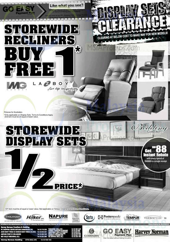 Bedding Collection, Recliners, IMG Norway, LazBoy, Englander, Hilker, Napure, Nature’s Finest, Serta, Sealy Posturepedic, Tempur