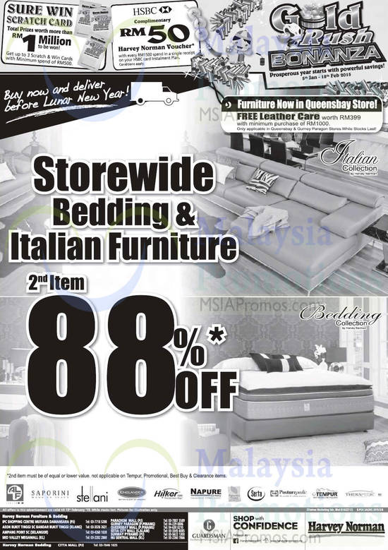 Bedding, Furniture, ALF, Saporini, Stellani, Englander, Hilker, Napure, Natures Finest, Serta, Sealy Posturepedic, Tempur, Therapedic