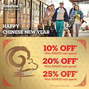 Featured image for (EXPIRED) Timberland Spend RM500 & Get 20% OFF CNY Sale 17 Feb 2015