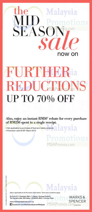 Featured image for (EXPIRED) Marks & Spencer Mid Season SALE (Final Reductions!) 13 Mar 2015