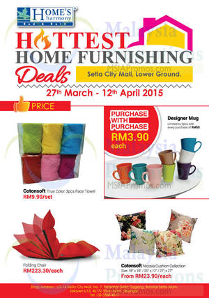 Featured image for (EXPIRED) Home’s Harmony Home Furnishing Deals @ Setia City Mall 27 Mar – 12 Apr 2015