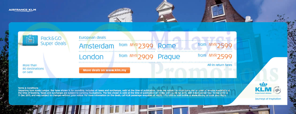 Featured image for KLM From RM2399 Europe Promo Fares 10 Mar - 8 Apr 2015