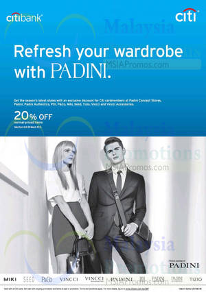 Featured image for Padini 20% Off Storewide For Citibank Cardmembers 9 – 29 Mar 2015