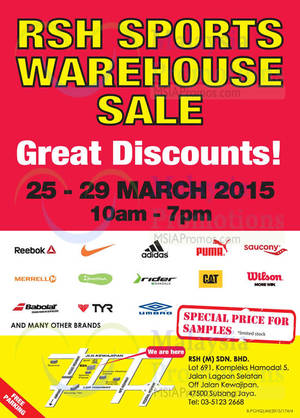 Featured image for Royal Sporting House Warehouse Sale @ Subang Jaya 25 – 29 Mar 2015