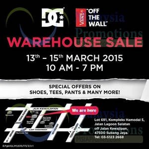 Featured image for DC Shoes & Vans Warehouse Sale @ Subang Jaya 13 – 15 Mar 2015