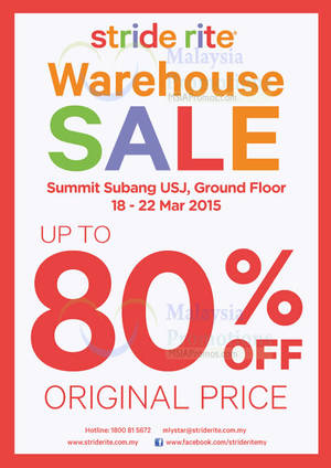 Featured image for Stride Rite Warehouse SALE @ Summit Subang USJ 18 – 22 Mar 2015