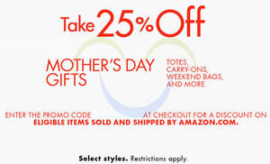 Featured image for (EXPIRED) Amazon.com 25% OFF Totes, Carry-Ons & More (NO Min Spend) Coupon Code 29 Apr – 11 May 2015