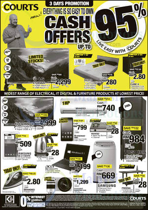 Featured image for (EXPIRED) Courts Up To 95% Storewide 3 Days Promotion 18 – 20 Apr 2015