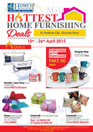 Featured image for (EXPIRED) Home’s Harmony Home Furnishing Deals @ KL Festival City 15 – 26 Apr 2015