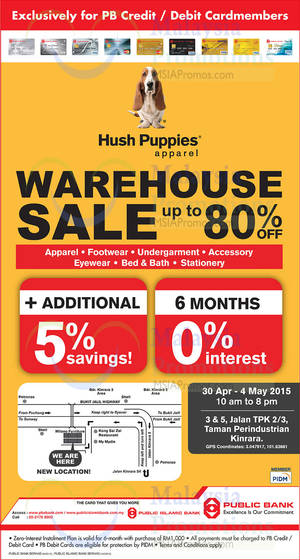 Featured image for Hush Puppies Apparel Warehouse Sale @ Puchong 30 Apr – 4 May 2015