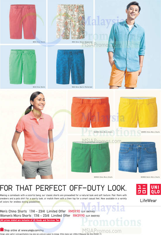 Mens Chino Shorts, Womens Micro Shorts