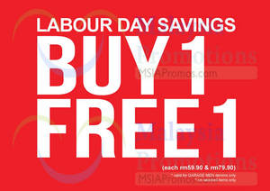 Featured image for Padini Buy 1 Free 1 Labour Day Promo 1 – 4 May 2015