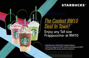 Featured image for (EXPIRED) Starbucks RM10 to RM12 Frappuccinos 1-Day Promo 30 Apr 2015