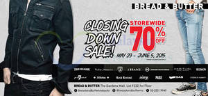 Featured image for (EXPIRED) Bread & Butter, EVISU & True Religion Closing Down Sale @ Gardens Mall 29 May – 5 Jun 2015