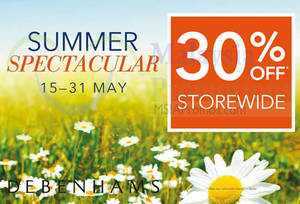 Featured image for (EXPIRED) Debenhams 30% Off Storewide 15 – 31 May 2015