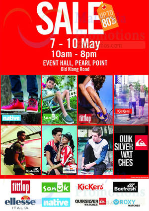 Featured image for (EXPIRED) Fitflop, Sanuk, Bratpack, Kickers, Boxfresh & More Sale @ Pearl Point 7 – 10 May 2015