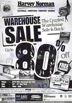 Featured image for (EXPIRED) Harvey Norman Warehouse Sale @ Citta Mall 29 – 31 May 2015