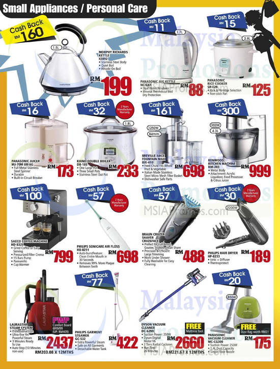 Home Appliances, Kettles, Kitchen Machine, Vacuum Cleaners, Garment Steamer, Hair Dryer, Coffee Machine