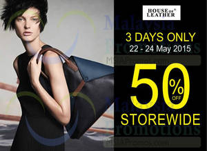 Featured image for (EXPIRED) House of Leather 50% Off Storewide 22 – 29 May 2015