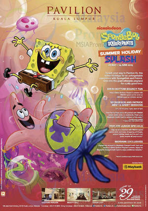 Featured image for (EXPIRED) Pavilion KL SpongeBob SquarePants Promotions & Activities 30 May – 14 Jun 2015