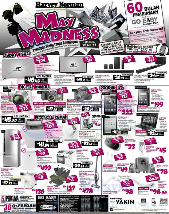 TVs, Digital Cameras, Washers, Fridges, IT Products, Notebooks